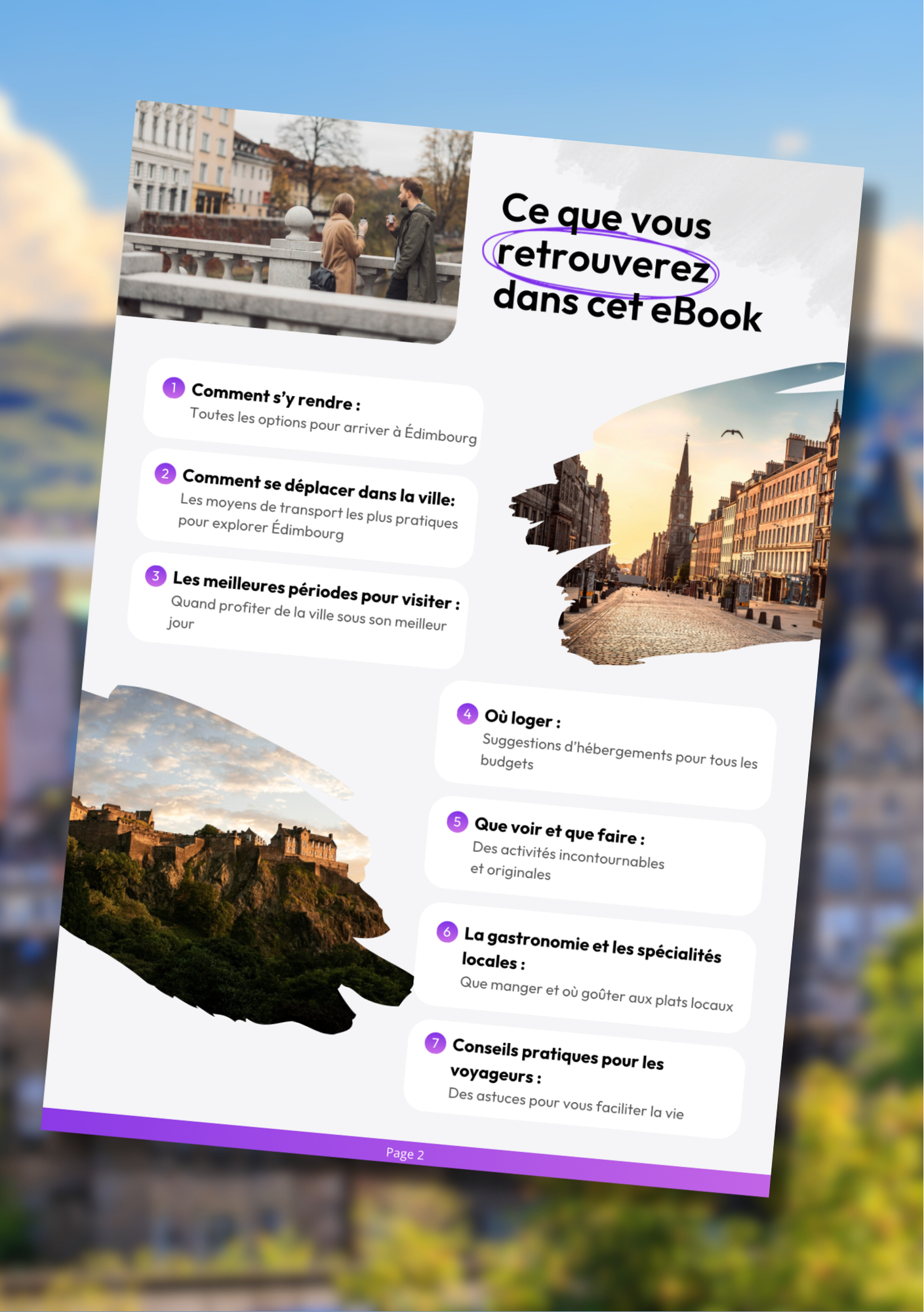 Les splendeurs de Edimbourg⎜Format Numérique